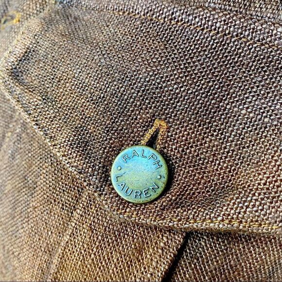 Ralph Lauren Collection Italian Linen Winslow Antique Brown Field Jacket - Picture 11 of 16